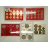 Five UK pre-decimal coin sets. P&P group 1 (£16 for the first item and £1.50 for subsequent items)