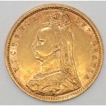 Victoria 1892 shield back half sovereign (please see pictures for condition). P&P group 1 (£16 for