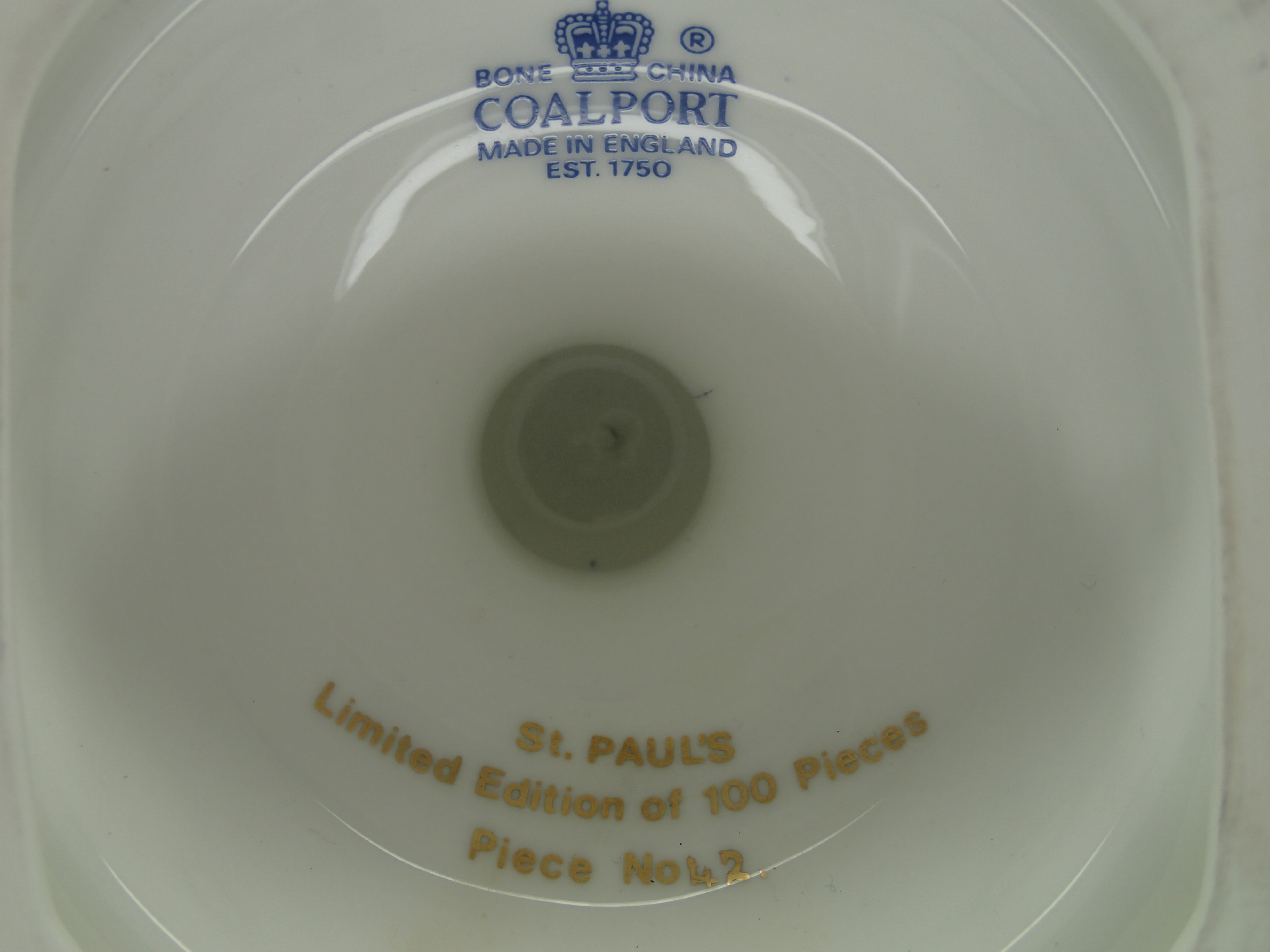 Coalport St Paul's Cathedral Prince of Wales Royal Wedding covered twin handled urn H: 32 cm. P&P - Image 3 of 3