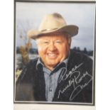 Mickey Rooney, framed signed photograph, 24 x 19 cm, with CoA from Todd Mueller. P&P Group 2 (£18+