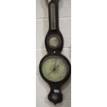 Walnut cased banjo barometer. P&P Group 3, (£25+VAT for the first lot and £5+VAT for subsequent
