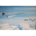 Harry Linfield (pilot) signed Concorde In Flight photograph, 20 x 25 cm, with CoA from Chaucer