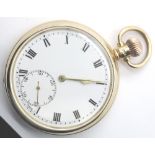 Gents approximately 1925 9ct gold pocket watch, swiss 15 jewel movement. Working at lotting. P&P