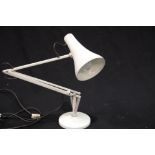 Mid Century white anglepoise lamp. This lot is not available for in-house P&P, please contact the