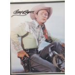Roy Rogers, framed signed photograph, 24 x 19 cm with CoA from Todd Mueller. P&P Group 2 (£18+VAT