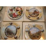Four decorative china cabinet plates by Leftman Weiden and Hutschenreuther. P&P Group 2 (£18+VAT for