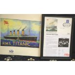 Bertram Vere Dean (Titanic Survivor) framed signed letter dated 1982 and a Titanic print, 20 x 28