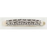 Ladies 9ct gold diamond half eternity ring, size N, 2.2g. P&P Group 1 (£14+VAT for the first lot and
