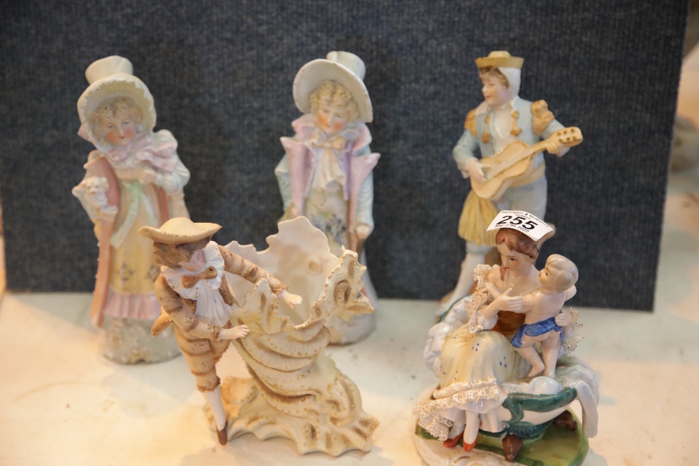 Five Continental porcelain china figurines. P&P Group 3 (£25+VAT for the first lot and £5+VAT for