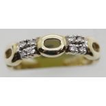 Ladies 9ct eight stone fancy diamond ring, size N, 3.0g. P&P Group 1 (£14+VAT for the first lot