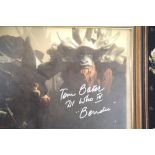 Tom Baker (Doctor Who IV), framed signed Star Wars Bendu photograph, 25 x 20 cm, with CoA from