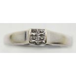 Ladies 18ct white gold 4 stone princess cut fancy diamond ring, size P, 4.6g. P&P Group 1 (£14+VAT