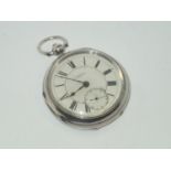 Hallmarked silver key wind pocket watch. Assay Chester 1898. Working at lotting up. P&P group 1 (£16