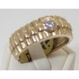 Gents 18ct Rolex style diamond ring, size V, 10.5g P&P group 1 (£16 for the first item and £1.50 for