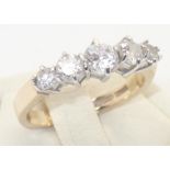 9ct gold five stone dress ring, size M, 3.3g P&P group 1 (£16 for the first item and £1.50 for
