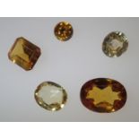 Loose gemstones: yellow sapphires, largest stone weighing 10cts Please note gemstones listed have