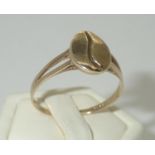 9ct gold coffee bean ring, size R, 2.0g P&P group 1 (£16 for the first item and £1.50 for subsequent