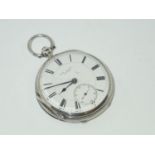Hallmarked silver key wind pocket watch assay Chester 1888. John Grant Leigh. Working at lotting up.