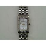 Ladies Raymond Weil Tango rectangular stainless steel wristwatch and mother of pearl dial with box