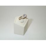 9ct gold CZ solitaire ring, size K, 1.7g P&P group 1 (£16 for the first item and £1.50 for