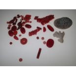 Loose stones: good collection of polished and natural Victorian coral gross weight 47.1g P&P group 1