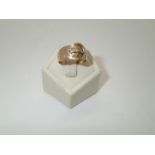 Vintage 9ct gold buckle ring, size K, 2.5g P&P group 1 (£16 for the first item and £1.50 for