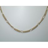 Heavy gold plated 60 cm Figaro chain P&P group 1 (£16 for the first item and £1.50 for subsequent