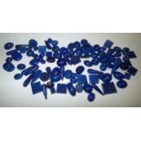 Loose gemstones: lapis lazuli, largest stone weighing 19.45cts, 18.1mm x 15.5mm gross weight 159.