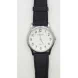 Gents Constant quartz wristwatch on a leather strap P&P group 1 (£16 for the first item and £1.50