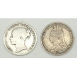 1874 shilling and 1892 shilling P&P group 1 (£16 for the first item and £1.50 for subsequent items)