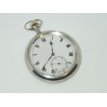 White metal crown wind pocket watch. Working at lotting up. P&P group 1 (£16 for the first item