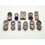 Eleven Victorian ring boxes P&P group 1 (£16 for the first item and £1.50 for subsequent items)