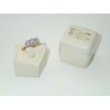 18ct gold three stone moissanite ring, size M, 2.9g P&P group 1 (£16 for the first item and £1.50