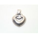 White metal pendant stamped Bulgari W: 31mm with no dints P&P group 1 (£16 for the first item and £