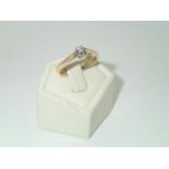 18ct gold diamond solitaire engagement ring, size M, 2.8g P&P group 1 (£16 for the first item and £