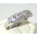 Ladies 18ct white gold seven stone fancy diamond ring Size L 3.9g P&P group 1 (£16 for the first