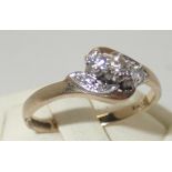 Vintage 9ct gold diamond set ring, size P, 2.3g P&P group 1 (£16 for the first item and £1.50 for