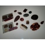 Loose stones: good collection of polished and natural stones including several moss, banded and