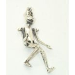 Sterling silver articulated tin man pendant, H: 50 mm, 9.0g P&P group 1 (£16 for the first item