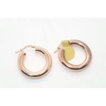 Ladies rose gold plated hoop earrings P&P group 1 (£16 for the first item and £1.50 for subsequent