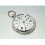 Hallmarked silver key wind pocket watch Accurate by H Samuel Manchester. Assay Birmingham 1910.