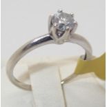 Ladies 9ct gold diamond solitaire ring, size I/J 1.3g P&P group 1 (£16 for the first item and £1.