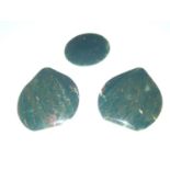 Loose gemstones: three large bloodstone panels, largest 69.9mm x 59.6mm gross weight 68.2g Please