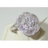 Ladies 14ct white gold fancy cluster ring, size N, 4.7g. RRP £4,000.00 P&P group 1 (£16 for the
