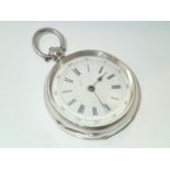 Large 935 silver key wind pocket watch. Working at lotting up. P&P group 1 (£16 for the first item