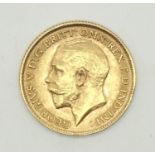 George V 1911 half sovereign P&P group 1 (£16 for the first item and £1.50 for subsequent items)