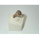 Antique 9ct rose gold diamond and seed pearl ring, size I, 1.8g P&P group 1 (£16 for the first