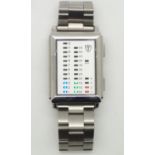 De Tomaso Spacey Timeline stainless steel gents digital display wristwatch. Working at lotting. P&