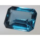 Loose gemstones: large blue topaz weighing 19.3cts, 17.5mm x 13.5mm Please note gemstones listed