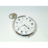 925 silver crown wind pocket watch with subsidiary seconds dial by Morath Brothers Liverpool.